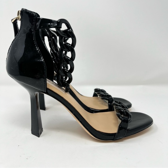 ANTONIO MELANI Glossy Black Chain Heels - Picture 2 of 10
